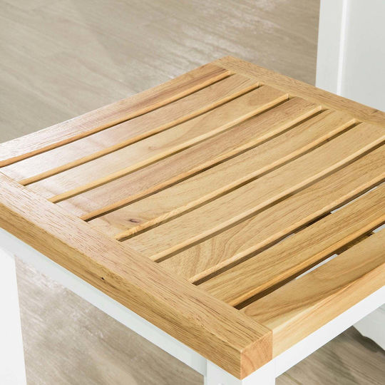 Weißer Barhocker aus Holz 34x34x61 cm