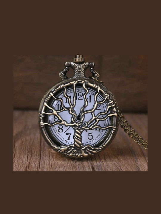 Ρολόι Τσέπης Δέντρο Ζωής Χρυσή Απόχρωση Tree Life Pocket Watch In Gold Tone Molfs
