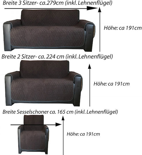 Jemidi24 Husă Elastică Canapea cu două locuri Gray 191x224cm 1buc