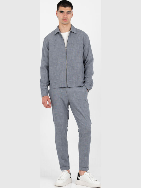 Elastic Trousers in Slim Fit Indigo Blue