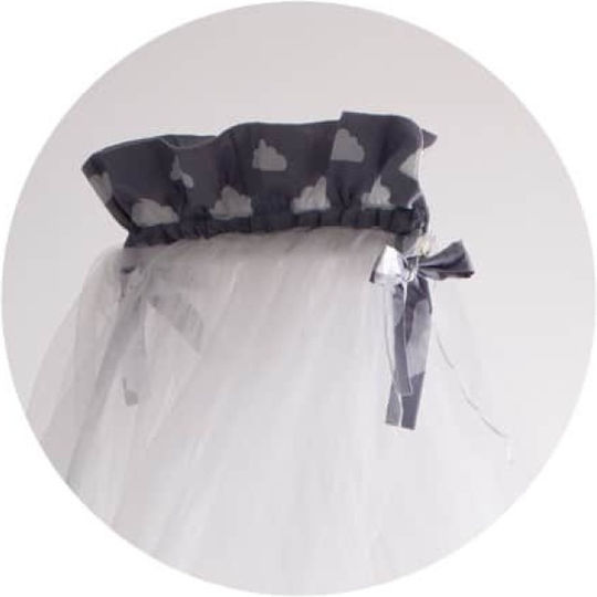 Kikka Boo Mosquito Net Crib Angel Clouds Tulle 41109070028 Gray 540x200cm