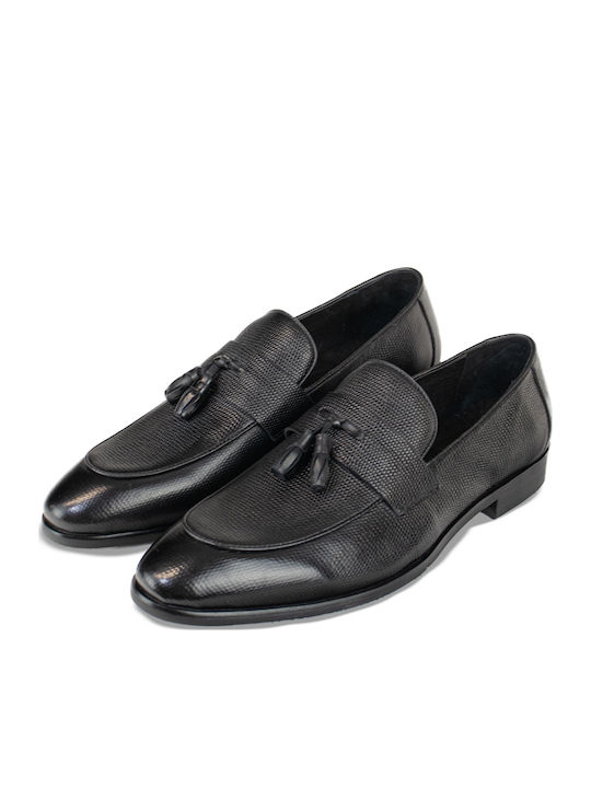 Δερμάτινα Ανδρικά Loafers σε Μαύρο Χρώμα