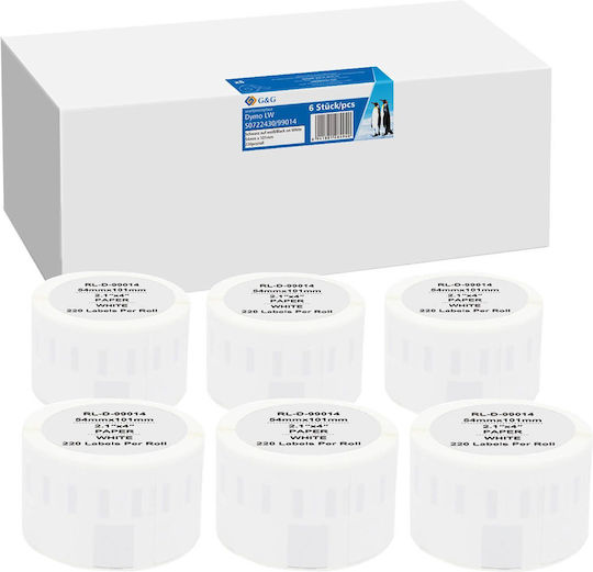G&G Self-Adhesive Label Rolls 54x101mm 1pcs