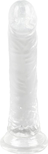 Kinksters Realistic Dildo with Scrotum and Suction Cup Transparent
