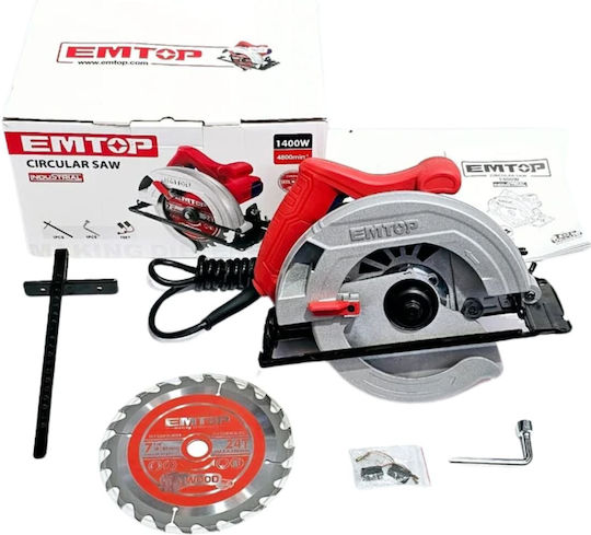 Emtop ECSW1852 Δισκοπρίονο 1400W με Σύστημα Αναρρόφησης