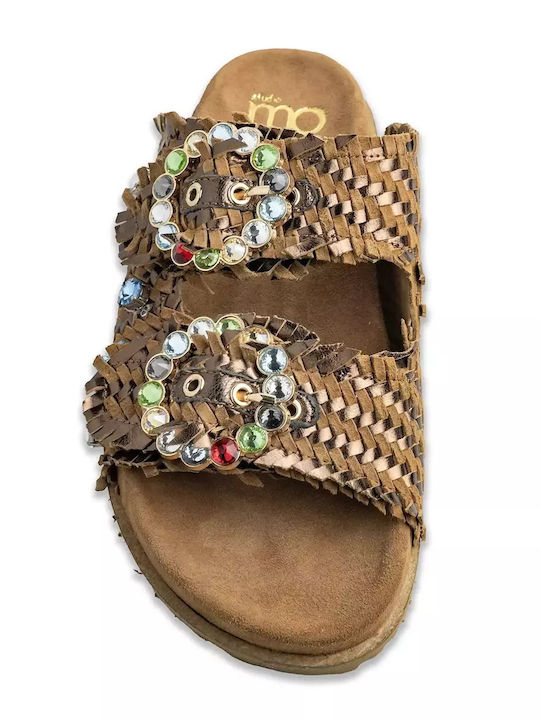 Women's Flat Sandals in Brown Color