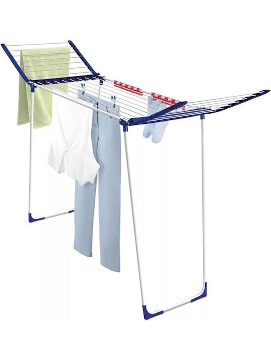 Leifheit Pegasus 180 Solid Classic Metallic Folding Floor Clothes Drying Rack with Hanging Length 18m