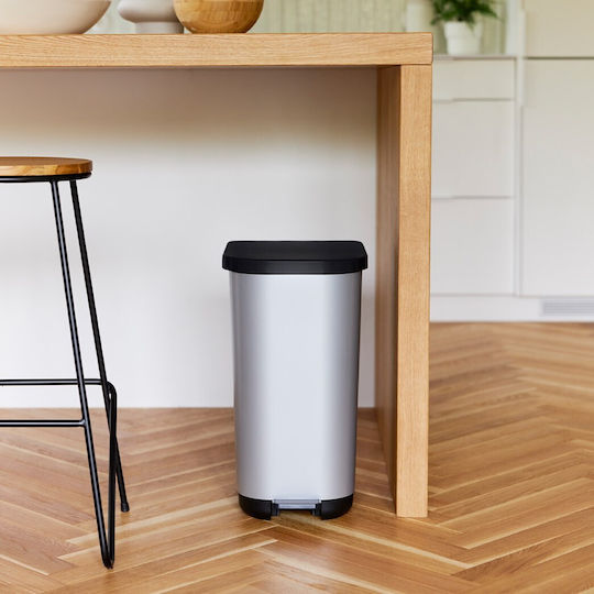 Rotho Babydesign Κάδος Ribo Απορριμμάτων Πλαστικός με Πεντάλ Γκρι 35lt