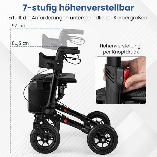 Costway Klappbarer Gehhelfer aus Aluminium