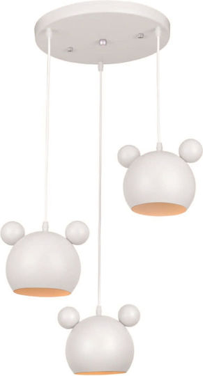 Elmark Mickey Kronleuchter Kinderdeckenleuchte Deckenleuchte 40W mit Fassung E27 White