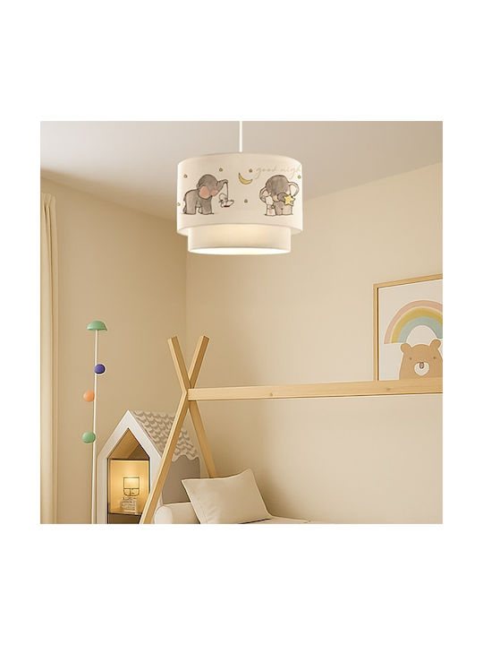 Pakketo Kids Plastic / Fabric Single Ceiling Light E27 Good Night White 30cm