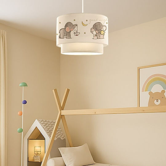 Pakketo Gute Nacht Einfaches Licht Kinderzimmer-Deckenleuchte Deckenleuchte aus Kunststoff mit E27-Fassung Weiß 30x20cm
