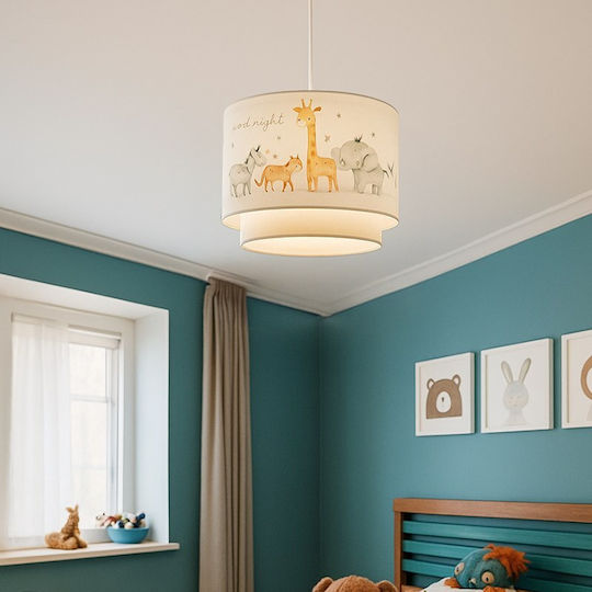 Pakketo Gute Nacht Einfaches Licht Kinderzimmer-Deckenleuchte Krempe aus Stoff Weiß 30x20cm