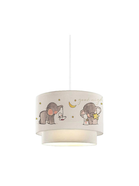 HomeMarkt Kids Fabric Single Ceiling Light E27 Cute Animals White 60W 30x20cm