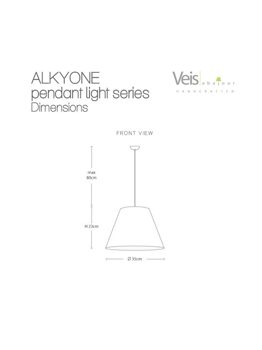 Veis Kids Fabric Single Ceiling Light E27 Alkyone Vintage Floral Spring 60W
