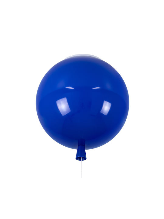 GloboStar Balloon Μονόφωτο Παιδικό Φωτιστικό Κρεμαστό από Πλαστικό με Υποδοχή E27 Μπλε 30x33cm