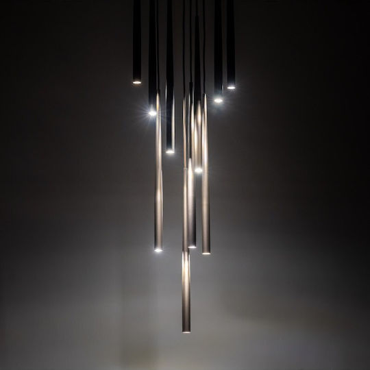 TK Lighting Piano Κρεμαστό Φωτιστικό Καφέ για 10 Λαμπτήρες G9 35x140εκ.