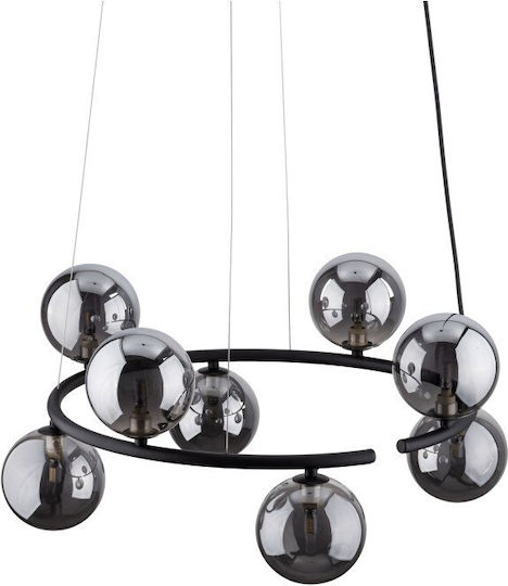 TK Lighting Κρεμαστό Φωτιστικό Μαύρο για 8 Λαμπτήρες G9 62x62x140εκ.
