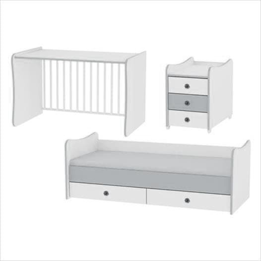 Lorelli Maxi Plus White Crib With Mattress And Drawer