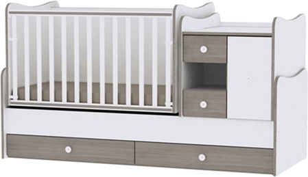 Lorelli Πολυμορφική Κούνια Minimax White/Coffee με Συρτάρι