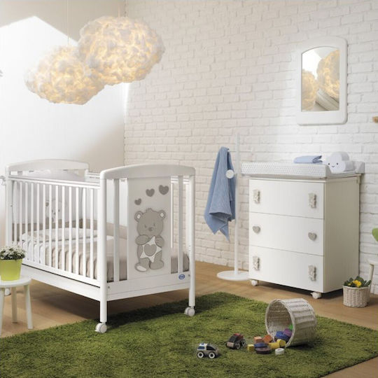 Pali Pali Babybett Love Weiß mit Räder