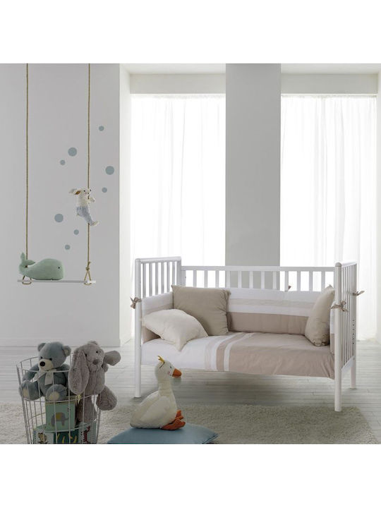 Pali Βρεφική Κούνια Λευκή για Στρώμα 60x120cm