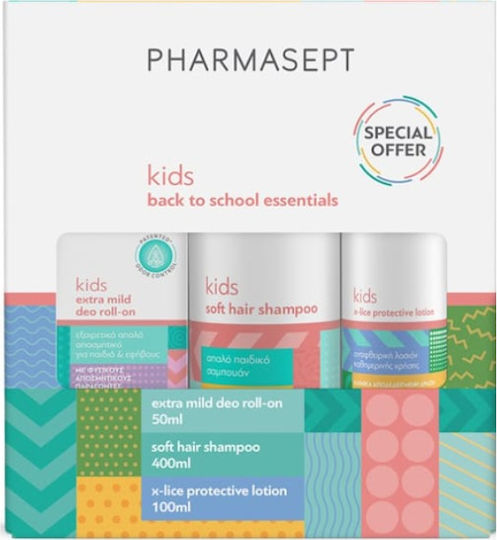 Pharmasept Back to School Pack Σετ Περιποίησης Kids X-Lice Προληπτική Αντιφθειρική Λοσιόν 100ml & Παιδικό Σαμπουάν 400ml & Απαλό Παιδικό & Εφηβικό Αποσμητικό Roll-On 50ml
