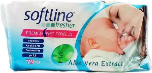 Softline Fresher Premium Babytücher ohne Alkohol & Parabene 72Stk
