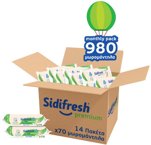 Sidifresh Premium Baby Wipes 14x70pcs