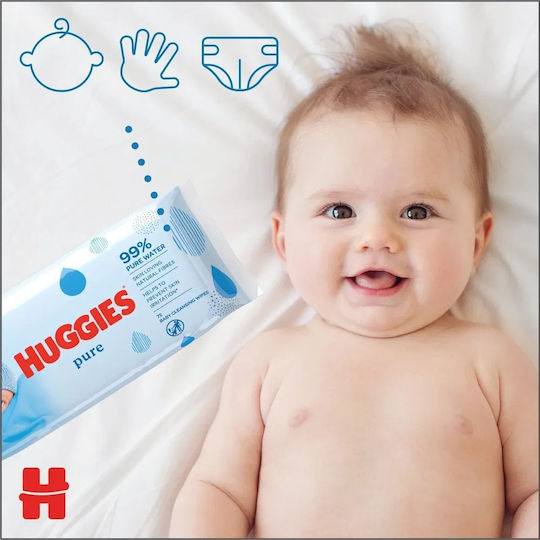 Huggies Pure Μωρομάντηλα με 99% Νερό 3x56τμχ