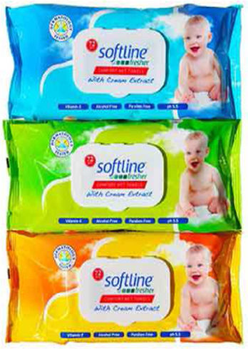 Softline Fresher Comfort Μωρομάντηλα 72τμχ