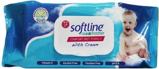 Softline Fresher Comfort Μωρομάντηλα 72τμχ