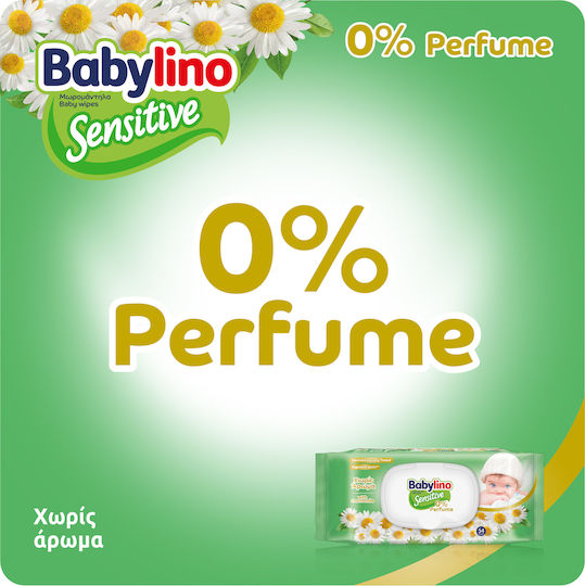 Babylino Sensitive с Ромашка Хипоалергенни Бебешки Кърпички Без Аромат Без Алкохол И Без Парабени 3x54 Бройки