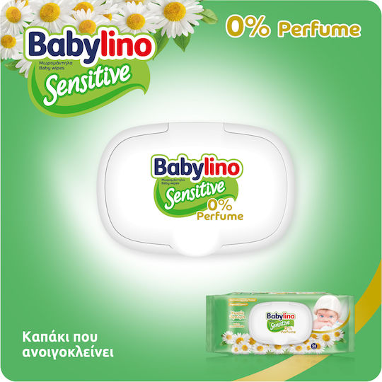 Babylino Sensitive с Ромашка Хипоалергенни Бебешки Кърпички Без Аромат Без Алкохол И Без Парабени 3x54 Бройки