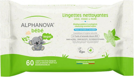 Alphanova Sehr Weiche Dicke Baby-Feuchttücher Hypoallergene 72 Stück