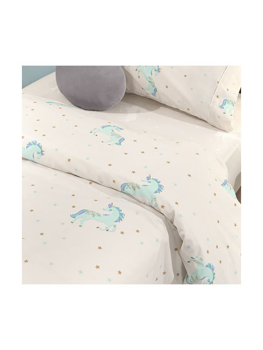 Saint Clair Set Kids Duvet Cover Single with Pillowcase Cotton Aqua 160x220cm