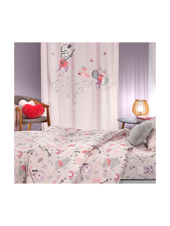 Saint Clair Set Kinderbettbezug Einzel mit Kissenbezug Baumwolle Lilac 165x225cm