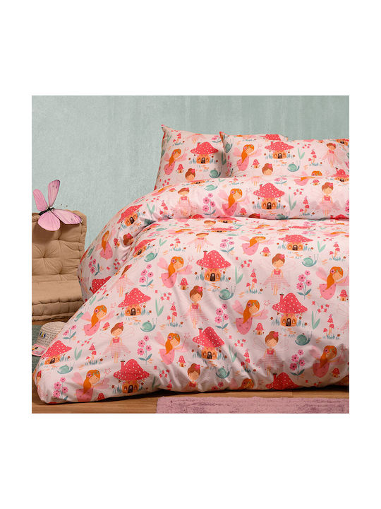 Melinen Παιδική Παπλωματοθήκη Μονή Βαμβακερή Pink 165x245εκ.