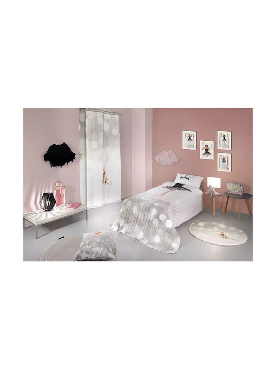 Saint Clair Suede Set Kids Duvet Cover Single with Pillowcase Gray 165x225cm