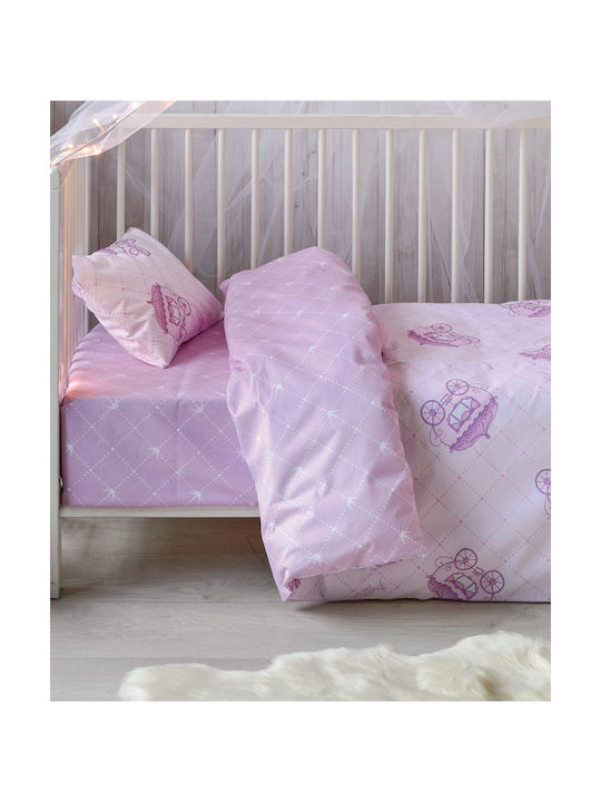 Kentia Tiara Set Kids Duvet Cover Single with Pillowcase Pink 160x240cm