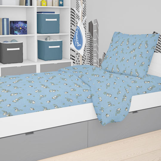 Dimcol Birds 14 Детски Плик за Завивка Единичен Памучен Sky Blue 160x220бр