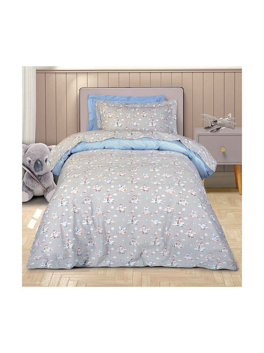 Greenwich Polo Club 8851 Set Kids Duvet Cover Single with Pillowcase Cotton Light Purple, Pink 160x240cm