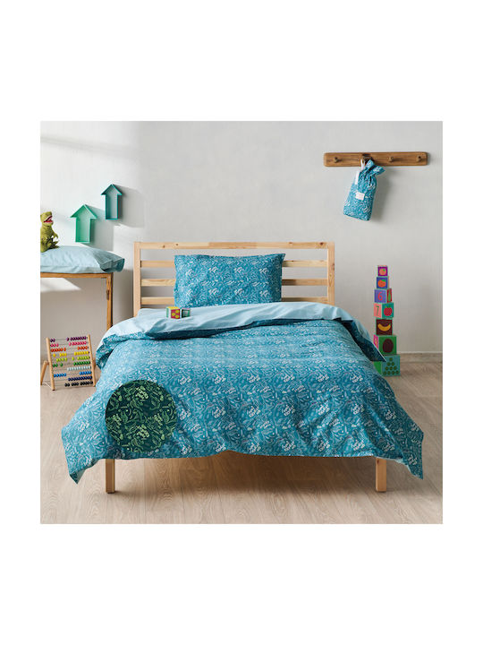 Kentia Retile Set Kids Duvet Cover Single with Pillowcase Cotton Blue 165x245cm