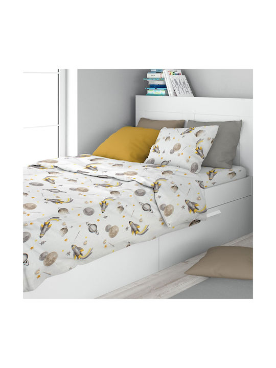 Dimcol Kids Duvet Cover Single White-Grey