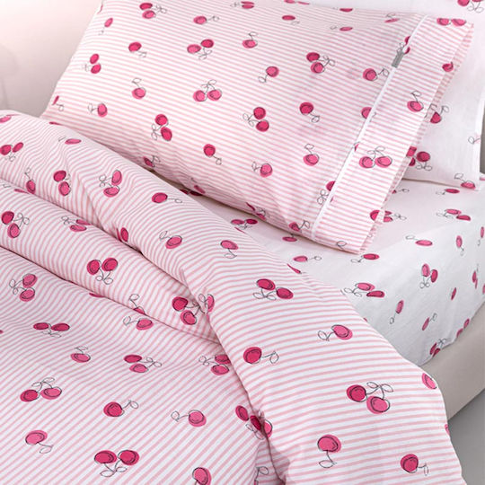 Guy Laroche Cherries Детски единичен памучен плик за завивка Cherries 165x225 см