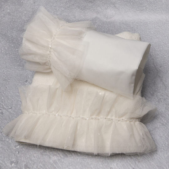 Baby Bloom Set Bătături De Botez Ecru 3 Bucăți