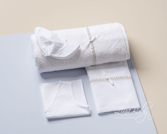 Lina Baby Set Bătături De Botez Albe 2 Bucăți