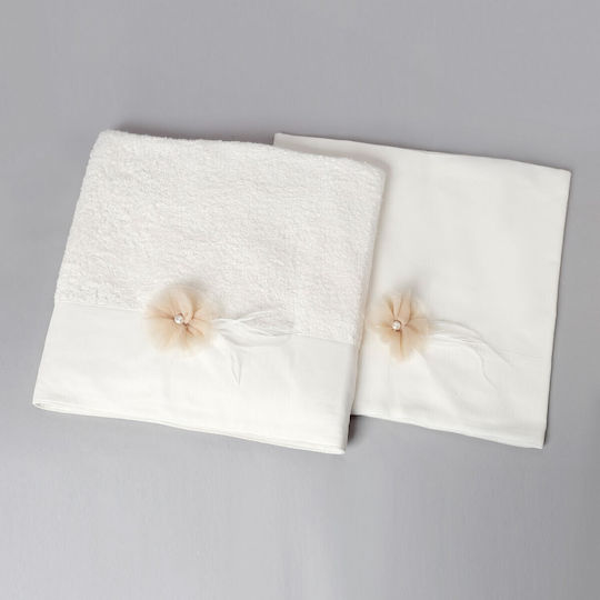 New Life Set Christening Oilcloths Ecru 2 Pieces