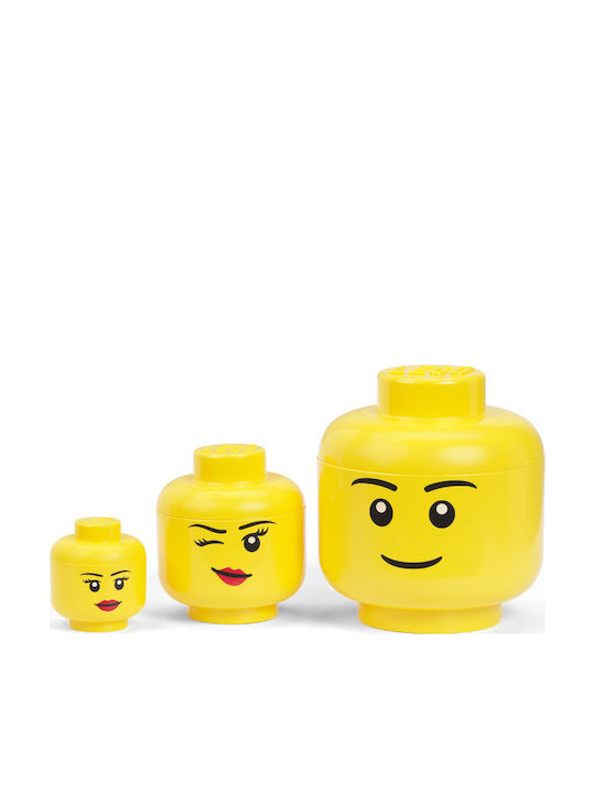 LEGO Children's Storage Box made of Plastic Head Yellow 24x24x27cm 1pcs
