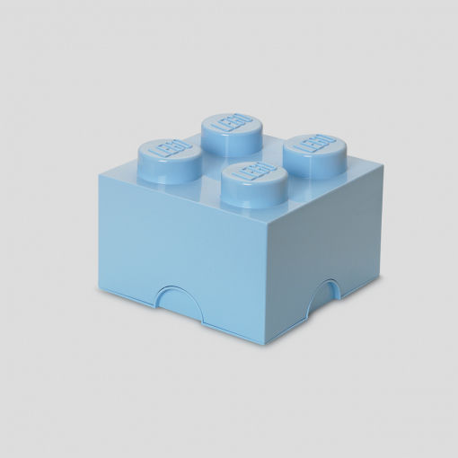 LEGO Детска кутия за съхранение от пластмаса 4-Stud Светлосин 25x25x18см 1бр